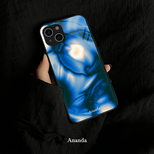 梦境蓝小众手机壳适用苹果iphone15Promax玻璃套13pro防滑12mini全包11高级不撞款独特自然疗愈华为荣耀vivo9