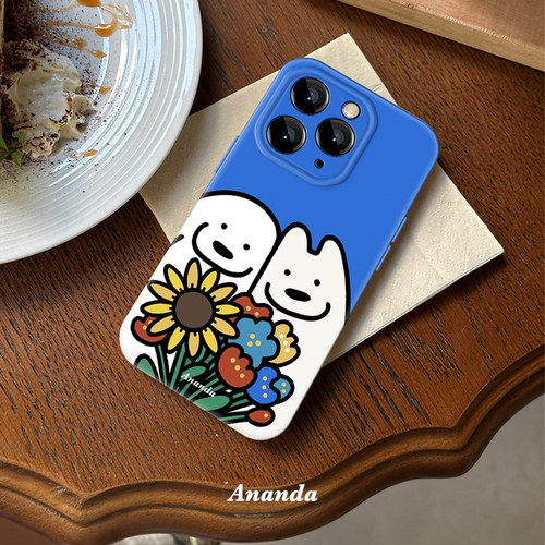 治愈系插画狗狗情侣可爱闺蜜手机壳iphone16promax保护壳苹果15全包精孔菲林软壳定制创意小众14华为vivo小米
