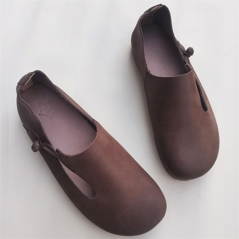 春夏季真皮头层牛皮男鞋外贸一脚蹬轻便牛筋底透气复古原手工单鞋