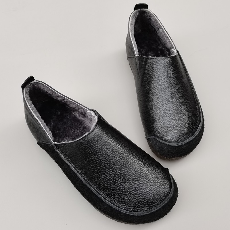真皮纯羊毛男鞋外贸休闲一脚蹬羊皮毛一体原单手工东北大棉鞋冬季,流行男鞋,休闲皮鞋,淘宝优惠券,粉丝福利购,淘宝优惠卷