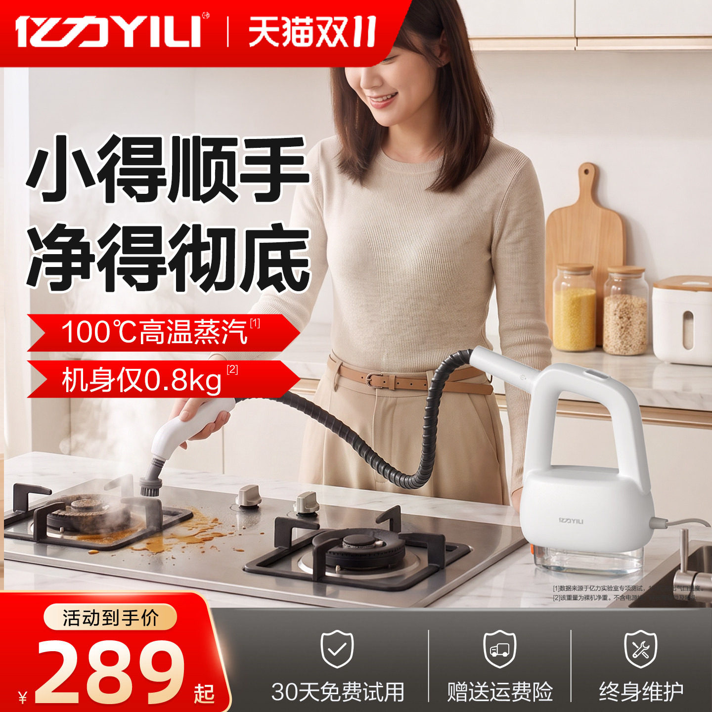 亿力高温蒸汽清洁机家用高压蒸汽机厨房油烟清洗机家电空调消毒机