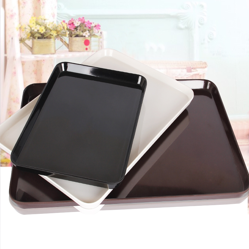 加厚白色密胺酒店客房塑料托盘