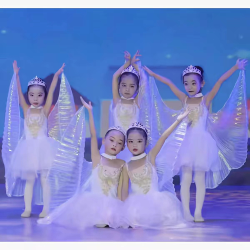 六一新款幼儿中国舞小风筝舞蹈服翅膀道具儿童表演服芭蕾裙演出服