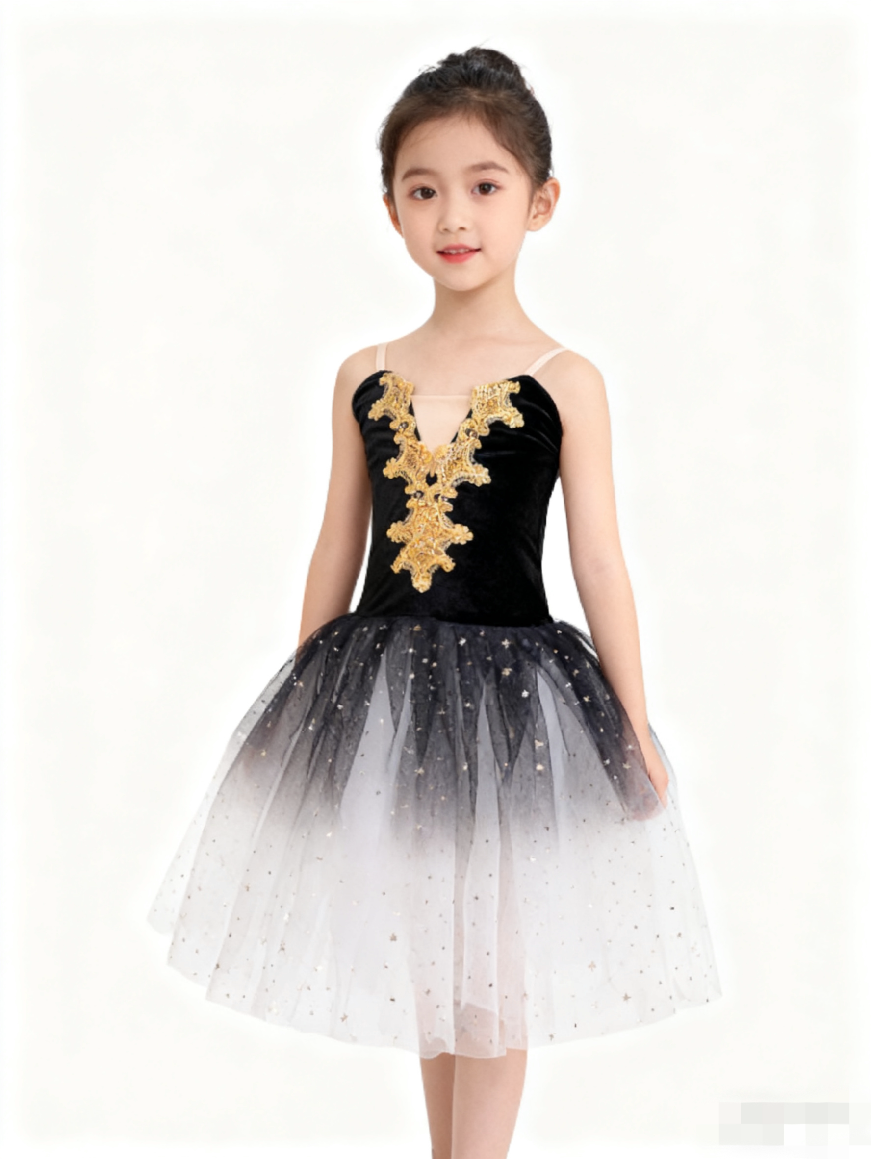 儿童芭蕾舞演出服渐变双色纱裙幼儿小天鹅鹅吊带蓬蓬裙芭蕾舞蹈裙