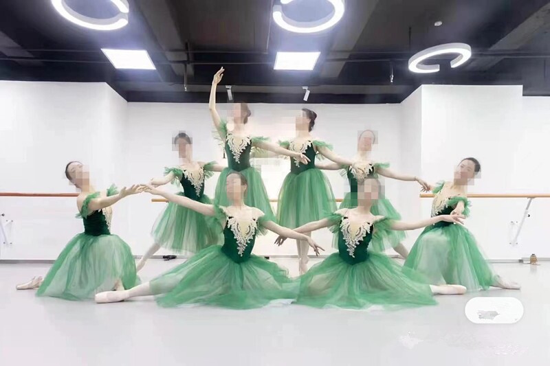 绿宝石芭蕾舞裙儿童比赛表演服绿色专业蓬蓬裙成人纱裙芭蕾演出服