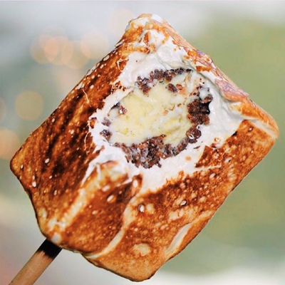 林俊杰打卡的潮趴标配风靡微博网红甜点即食零食芝士夹心烤棉花糖