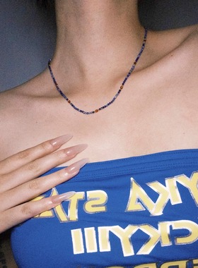 DosPuntos天然蓝纹石项链锁骨链