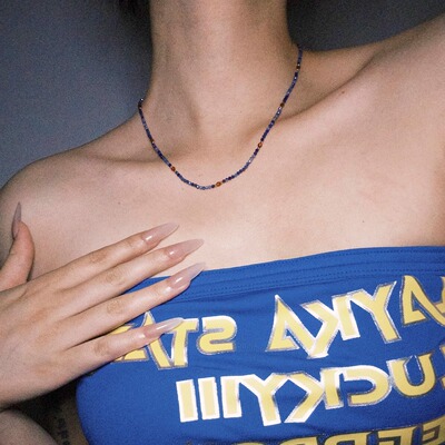 DosPuntos天然蓝纹石项链锁骨链