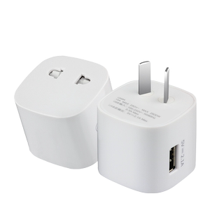 万浦德标进口电器转换器韩国德国欧标插孔插头转小圆插口国内插座