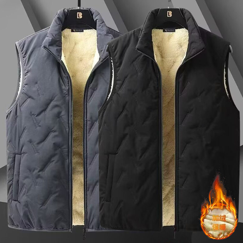 冬季羊羔绒马甲男加绒加厚立领保暖外套休闲时尚宽松大码加厚背心,男装,常规马甲,淘宝优惠券,粉丝福利购,淘宝优惠卷