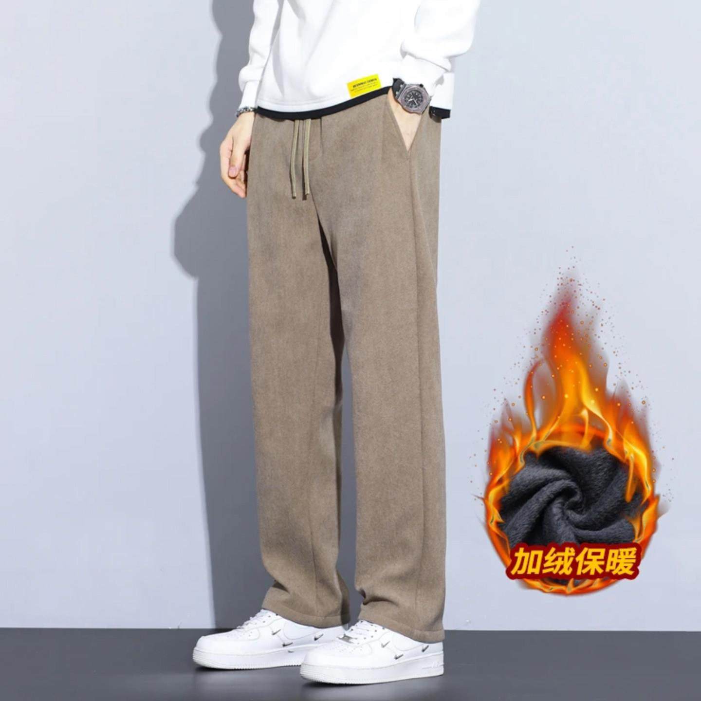 点击率秋冬新款男士休闲裤直筒长裤子时尚百搭弹力阔腿宽松加绒裤,男装,休闲裤,淘宝优惠券,粉丝福利购,淘宝优惠卷