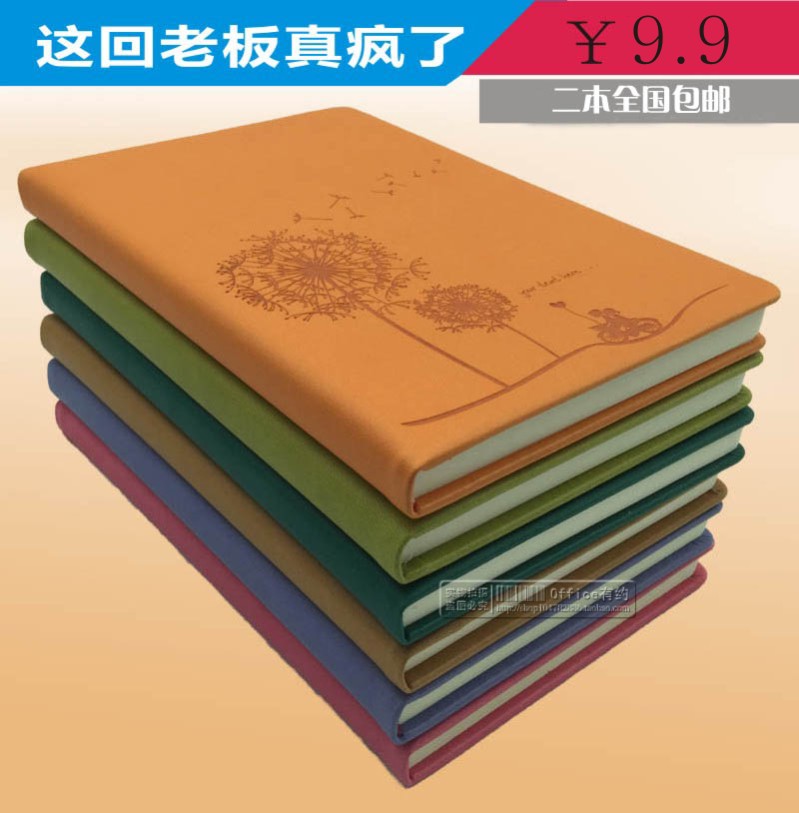 韩版创意蒲公英笔记本办公用品文具记事本日记本韩国商务皮本包邮
