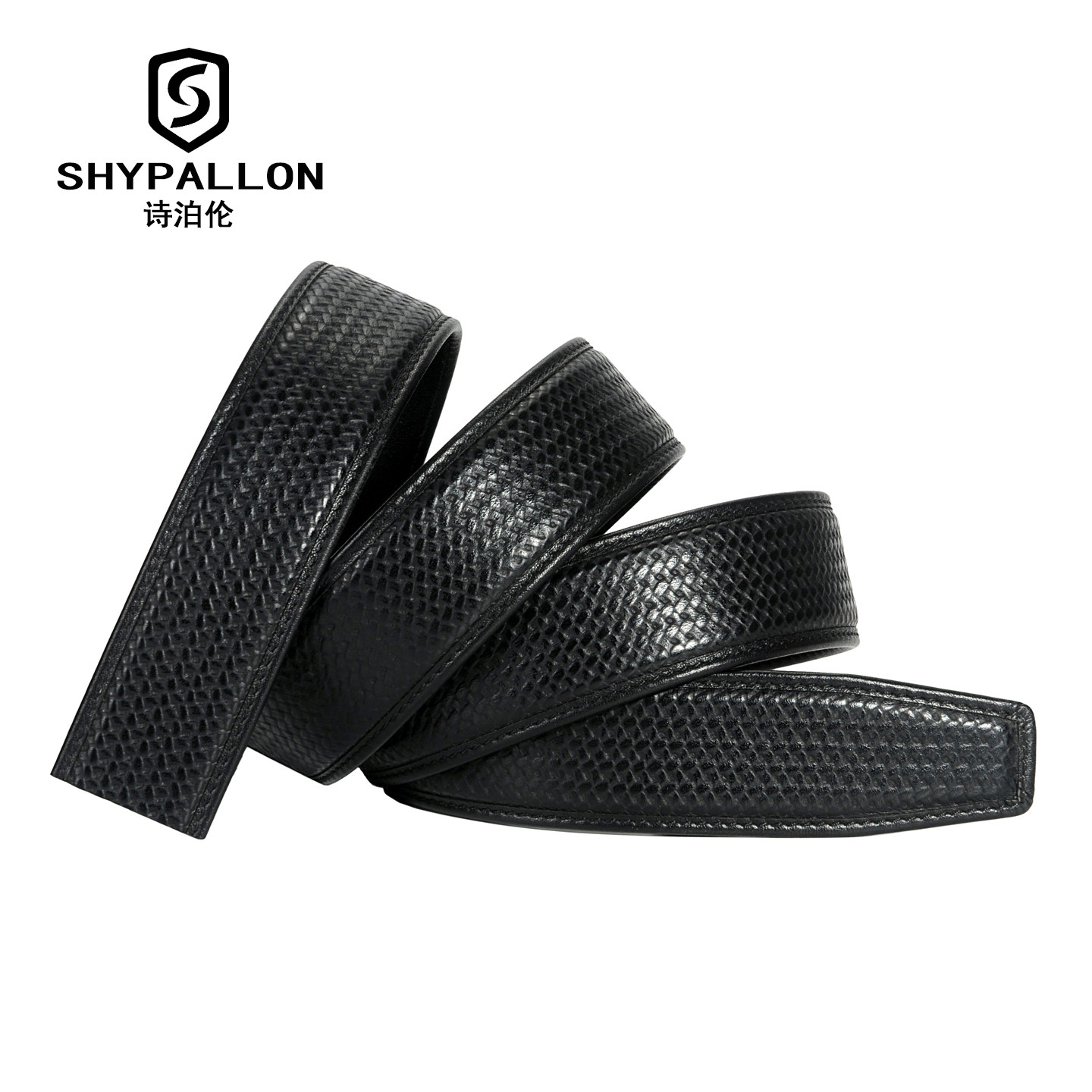 诗泊伦男士真皮无头自动扣皮带商务双面头层牛皮腰带不带头编织纹