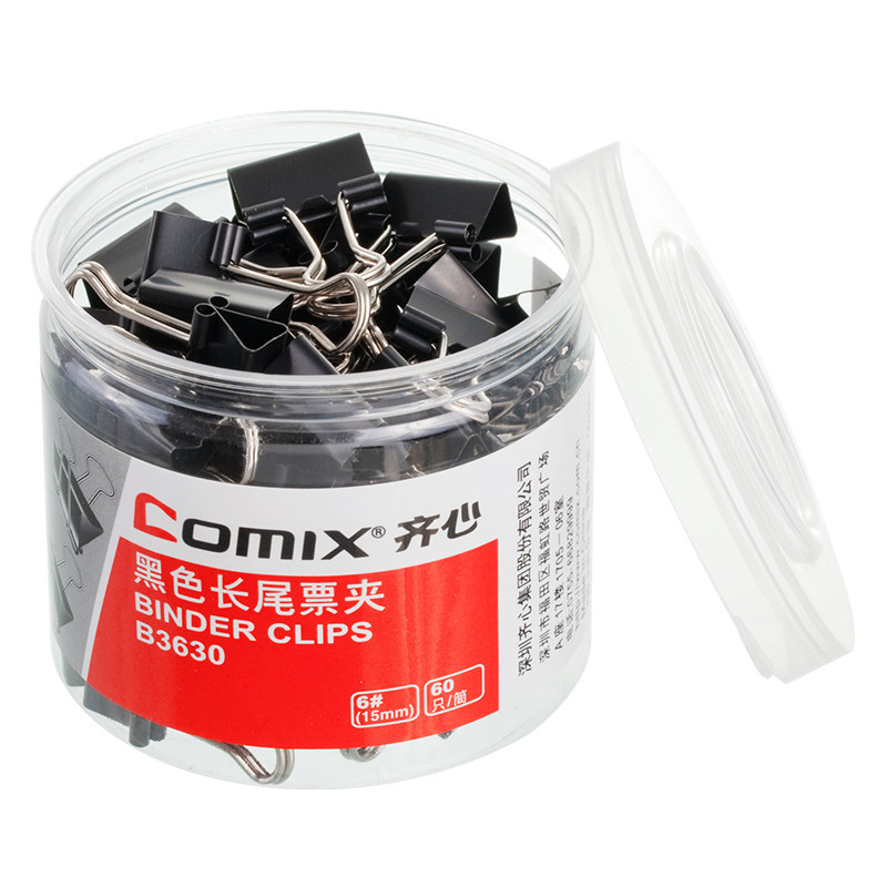 QIXIN 금속 긴 꼬리 클립 B3625|B3626|3627|3628|3629|B3630 검정 지폐 더브테일 클립