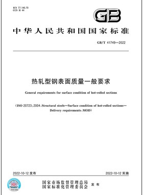 GB/T 41749-2022热轧型钢表面质量一般要求