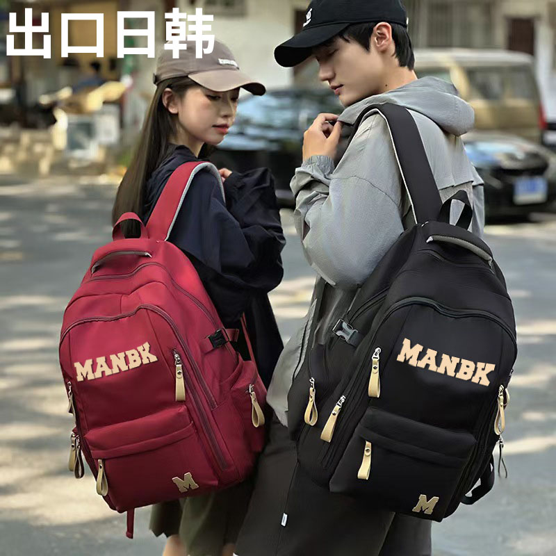 日韩美式工装大容量双肩包女生