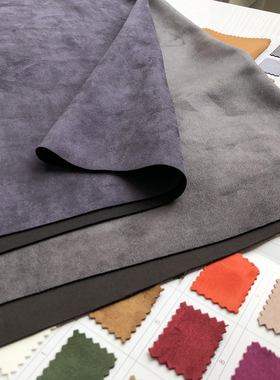 深灰色 进口弹力外套裙子麂皮绒布料 高级时装鹿/鸡皮绒翻毛面料