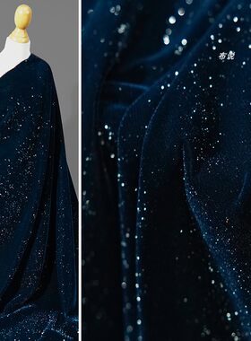 满天星丝绒面料礼服连衣裙舒适