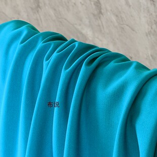海蓝湖兰孔雀蓝色 针织弹力罗马尼布料 垂顺抗皱裤子裙子外套面料