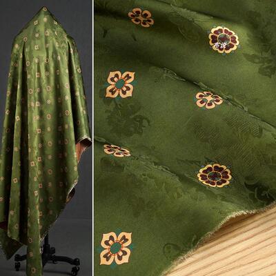 六叶草香云纱中国风旗袍外套布料
