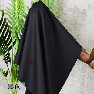 无光泽哑光雾面薄PU皮料 暗黑色 四面弹力朦胧感小羊皮革布料面料