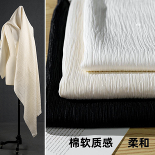 棉感 百叶绉肌理面料 小衫半裙柔软牛肚布褶皱布服装设计师布料