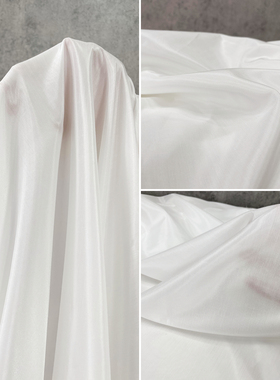 白色有光泽衬衣布料 轻薄透气微亮天丝棉衬衫面料 休闲浪漫主义