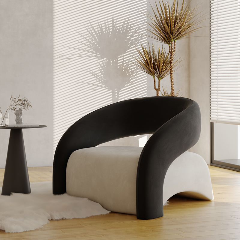 懒人休闲绒布轻奢单椅