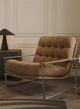 北欧复古轻奢简约风家用客厅阳台单人沙发椅休闲沙发椅子单人沙发