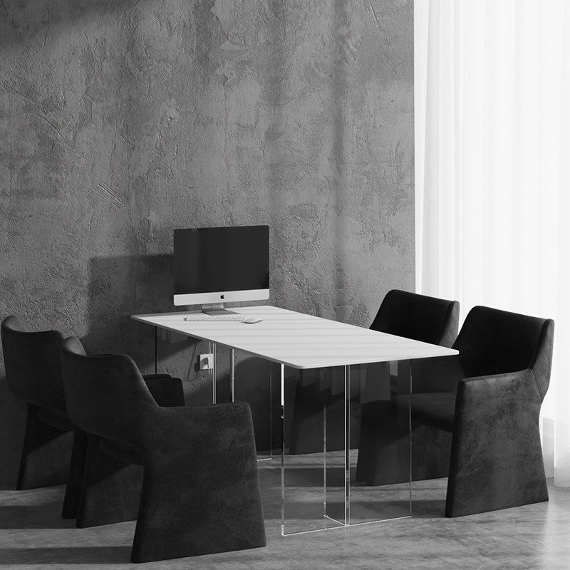 影楼选片休息区接待坐椅网红奶油婚纱洽谈美容院桌椅接单组合套装