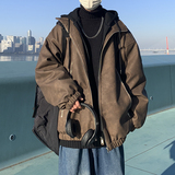 1014-MY7709-假两件连帽PU皮棉服男女冬季2025新款美式复古棉衣,男装棉衣,星座1014, 1014-MY7709-假两件连帽PU皮棉服男女冬季2025新款美式复古棉衣,男装棉衣,星座1014,