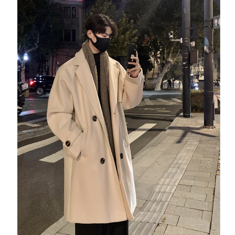 现货1014-F603-P128-~2025秋冬新款双排扣毛呢大衣中长款,男装毛呢大衣,星座1014