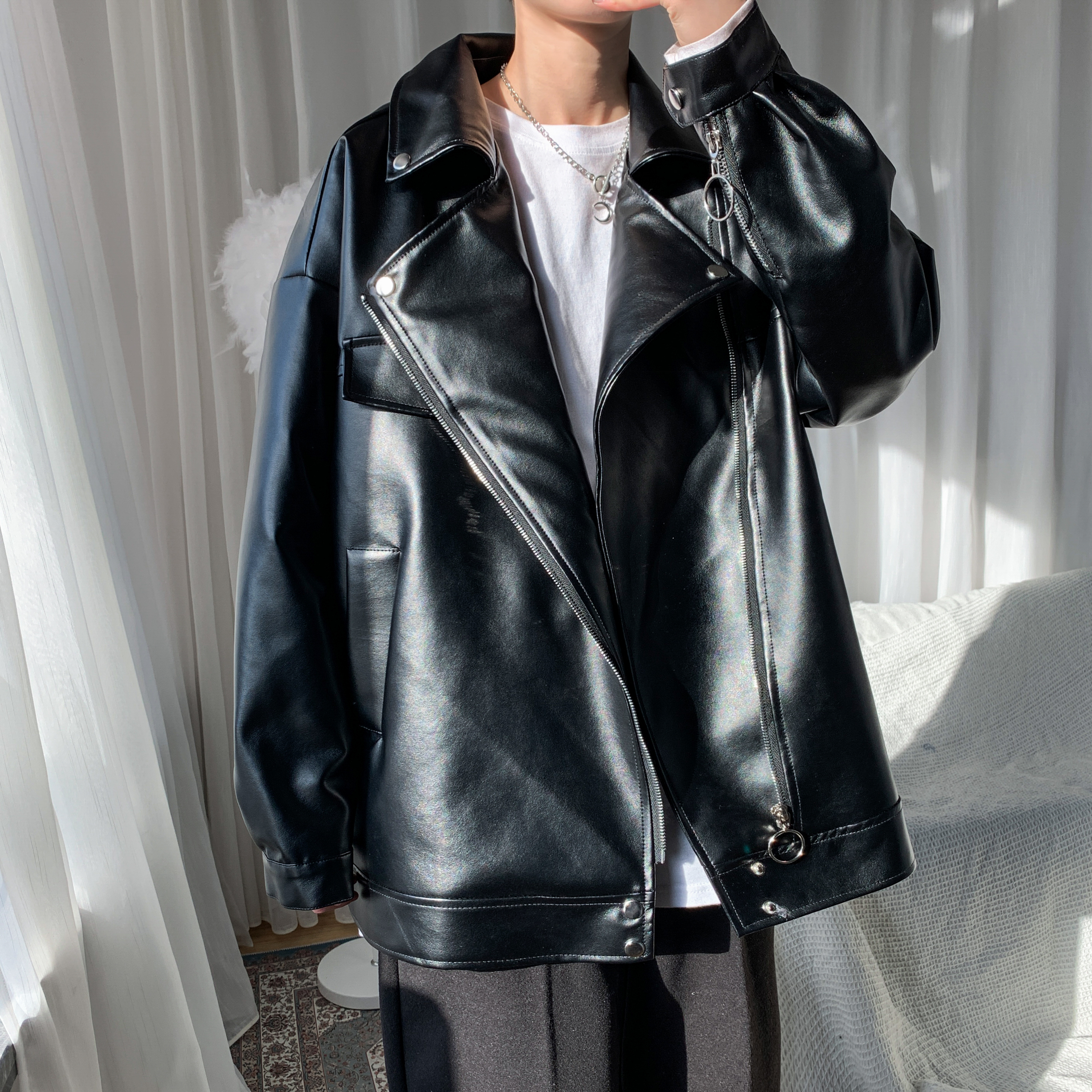 1014-Y155-P105~2025秋冬季新款皮衣男士外套皮夹克机车衣服，男装夹克，星座1014