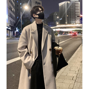 现货1014-FY607-P128得物直播精品秋冬毛呢大衣男中长款韩系风衣图片