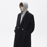 FY928~黑色中长款假两件可拆卸毛呢大衣男款冬季男加厚呢子风衣,男装风衣,星座1014,四季星座 FY928~黑色中长款假两件可拆卸毛呢大衣男款冬季男加厚呢子风衣,男装风衣,星座1014,四季星座