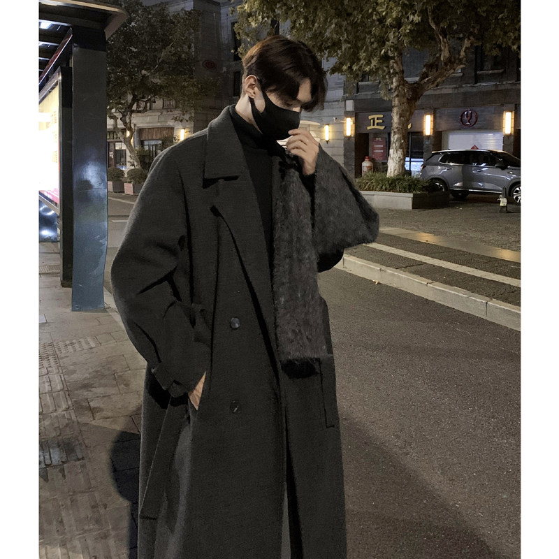 现货1014-FY605-P128冬季新款韩版男士过膝毛呢大衣休闲呢料外套,男装毛呢大衣,星座1014
