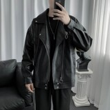 Y1552025春季新款短款宽松男士皮衣港风机车青年帅气夹克，男装夹克，星座1014