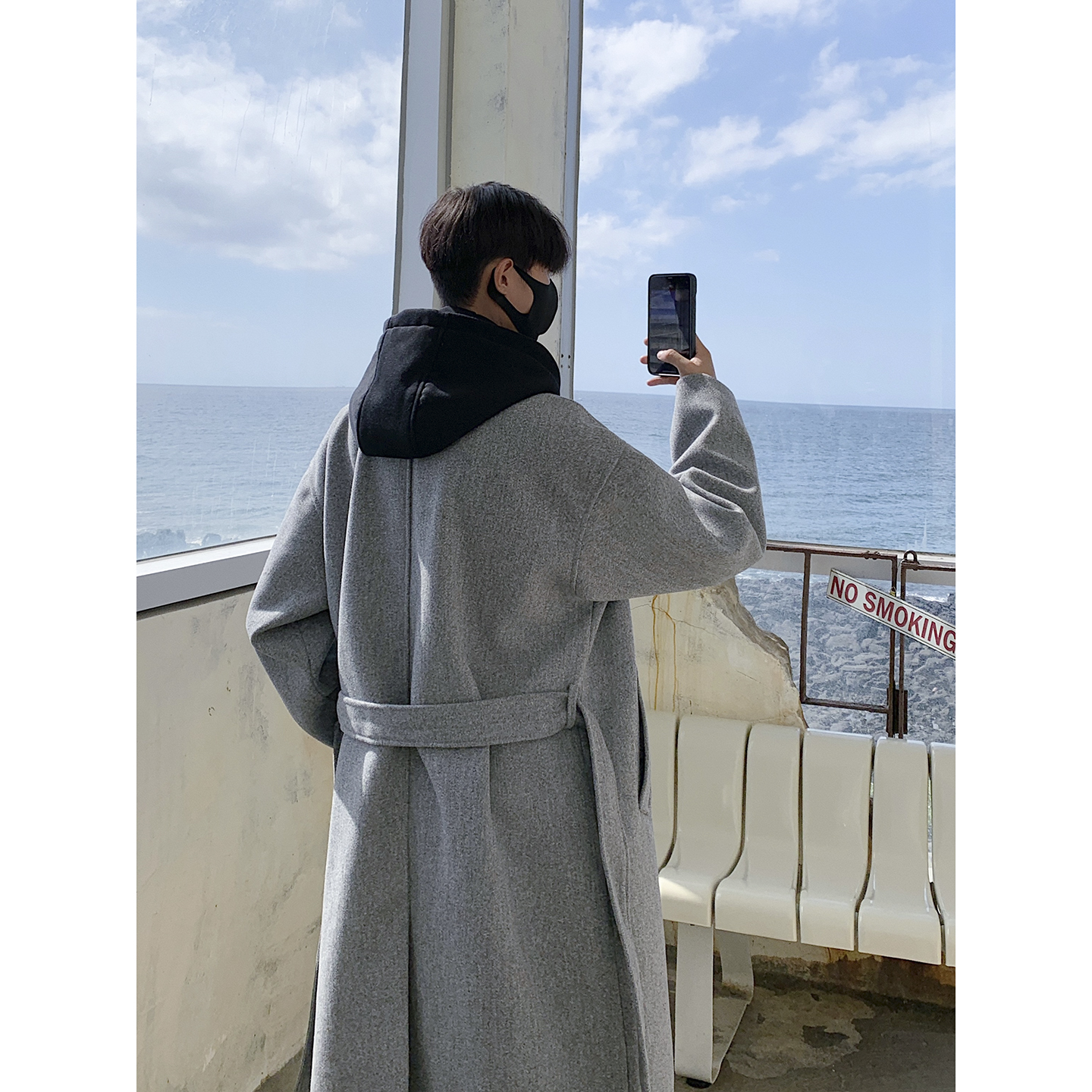 现货1014-FY631-P138~2025新款假两件可拆卸连帽毛呢夹棉大衣，男装卫衣，星座1014