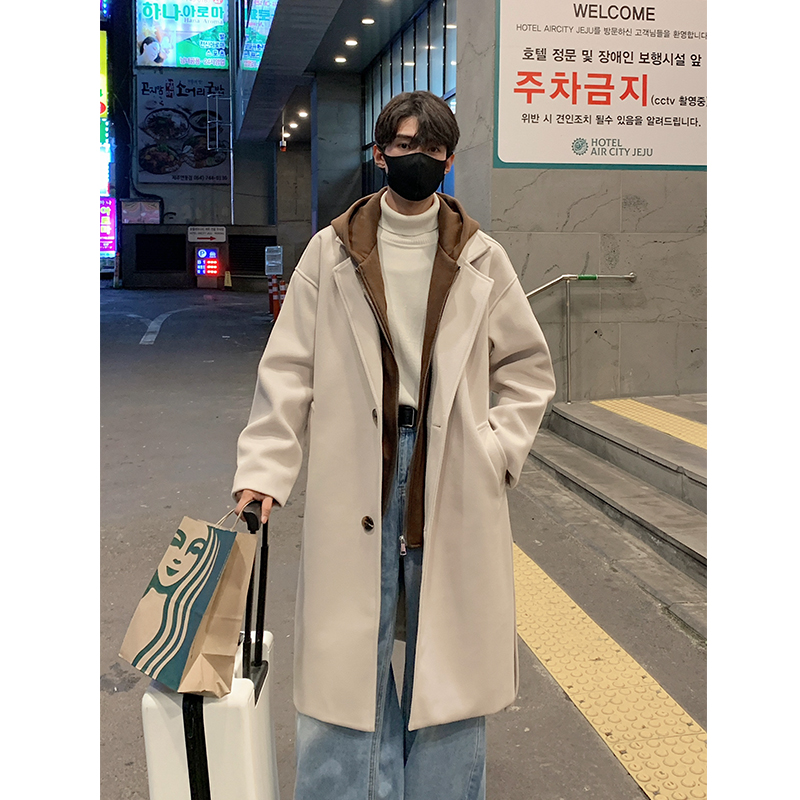 现货1014-FY631-P138~2025新款假两件开拆卸连帽毛呢大衣外套，男装毛呢大衣，星座1014