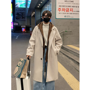 现货1014-FY631-P138~2024新款假两件开拆卸连帽毛呢大衣外套