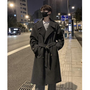 1014-FY608-P138-高品质得物直播秋冬款中长款毛呢大衣外套男