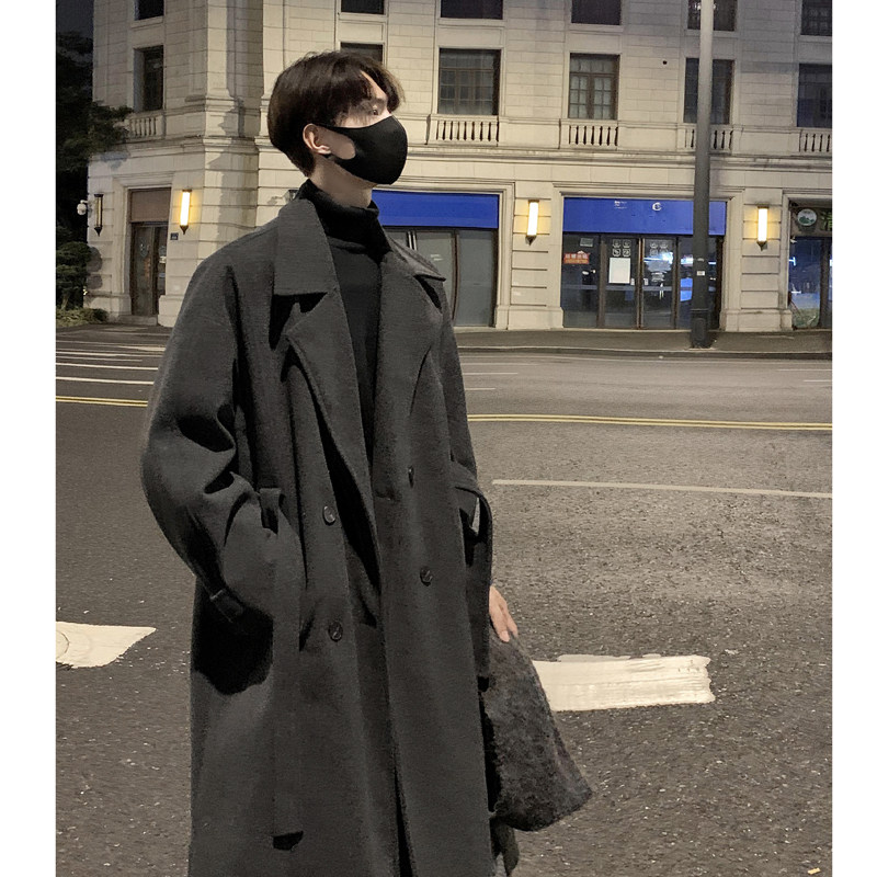 现货1014-FY605-P128冬季新款韩版男士过膝毛呢大衣休闲呢料外套,男装毛呢大衣,星座1014
