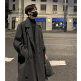 现货1014-FY605-P128冬季新款韩版男士过膝毛呢大衣休闲呢料外套，男装毛呢大衣，星座1014