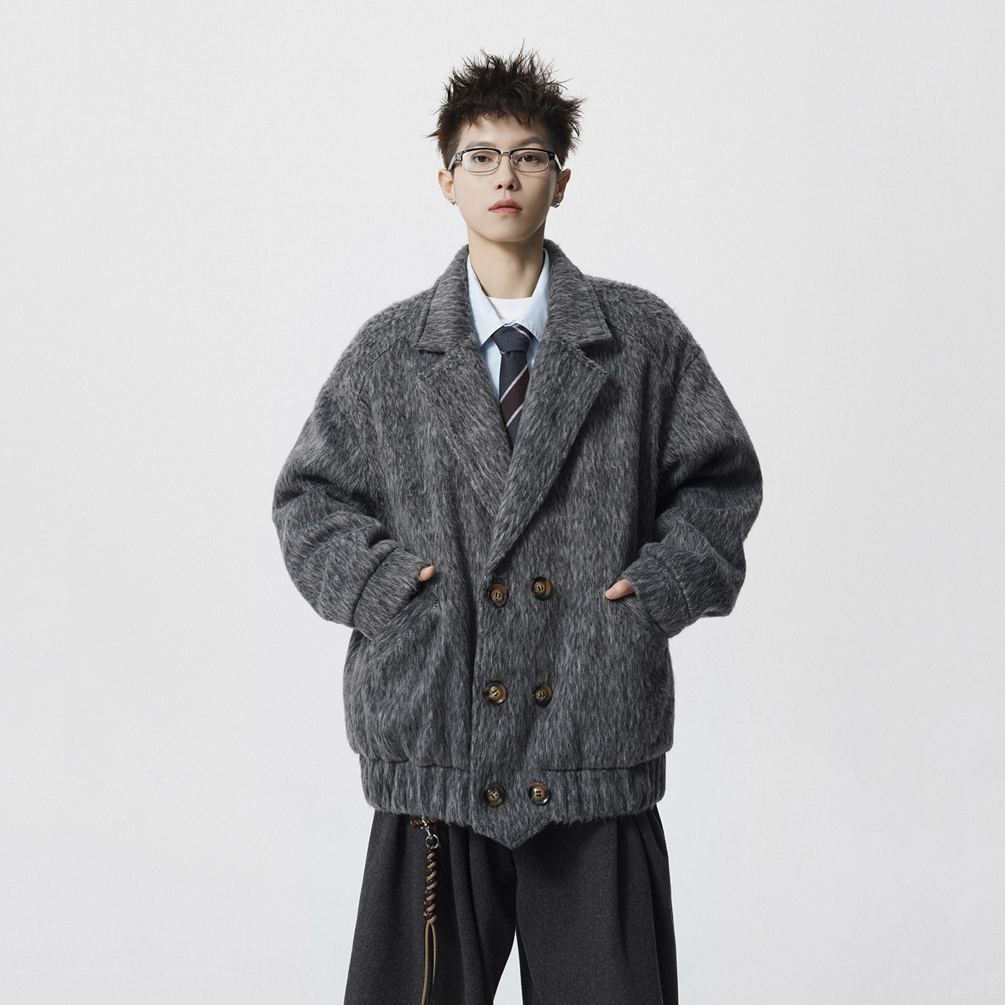 现货1014-FY016-P128-短款呢子外套男新款美式毛呢外套男,男装毛呢大衣,星座1014