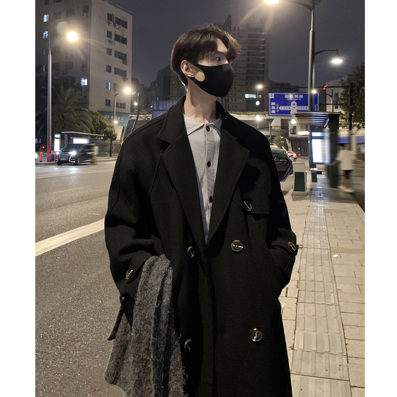 现货1014-F603-P128-~2025秋冬新款双排扣毛呢大衣中长款，男装毛呢大衣，星座1014