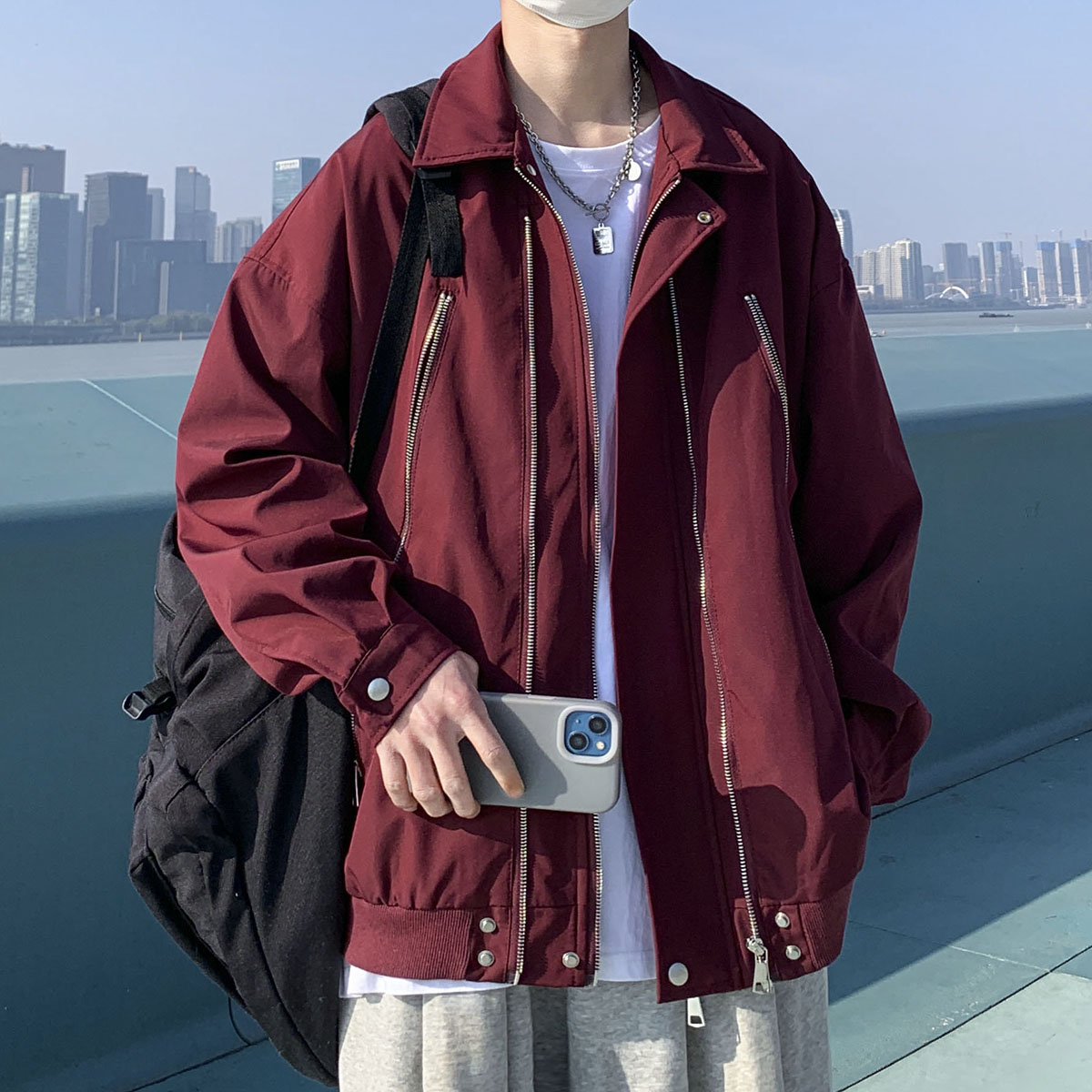 现货2025春季双拉链夹克外套1014-JK6208-p88-限控118,男装夹克,星座1014