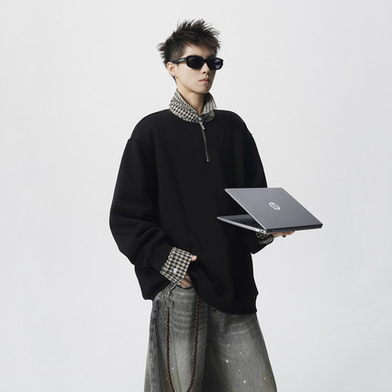 爆款现货-1014-WY3708-特P58-美拉德Polo衫卫衣男