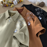 现货1014-TT606-特P38-限58-2025夏季新款新中式刺绣polo衫男，男装Polo衫，星座1014