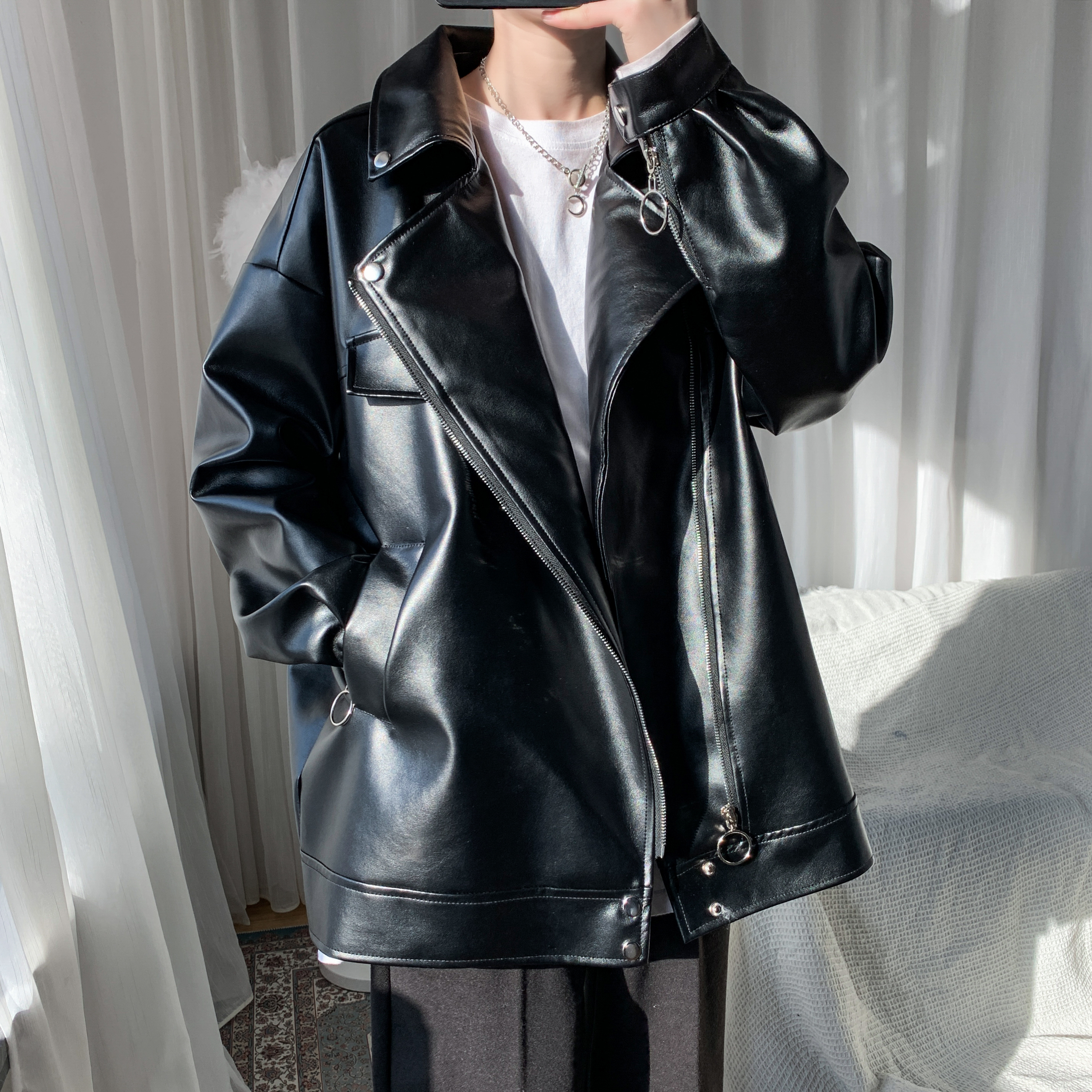 1014-Y155-P105~2025秋冬季新款皮衣男士外套皮夹克机车衣服，男装夹克，星座1014