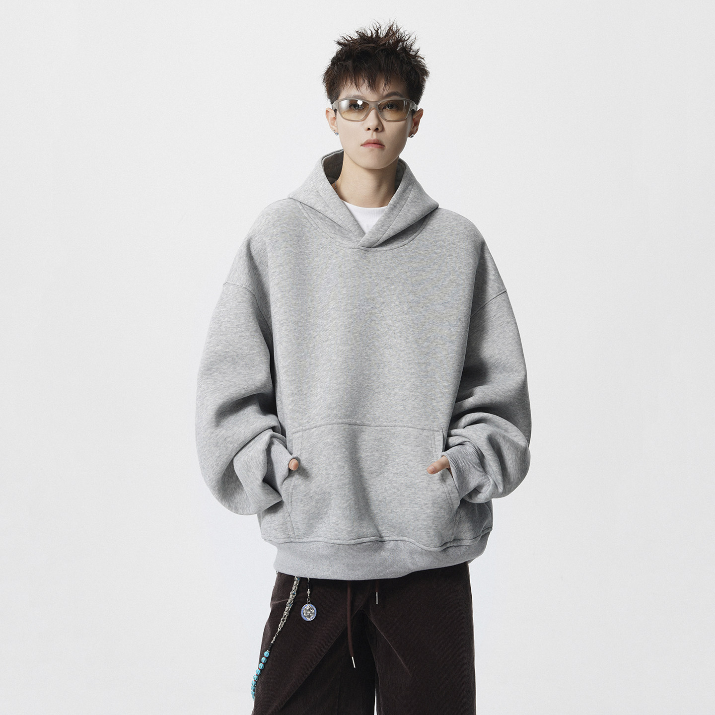 现货1014-WY07-P78-美式可拆卸假两件披肩连帽卫衣男,男装卫衣,星座1014
